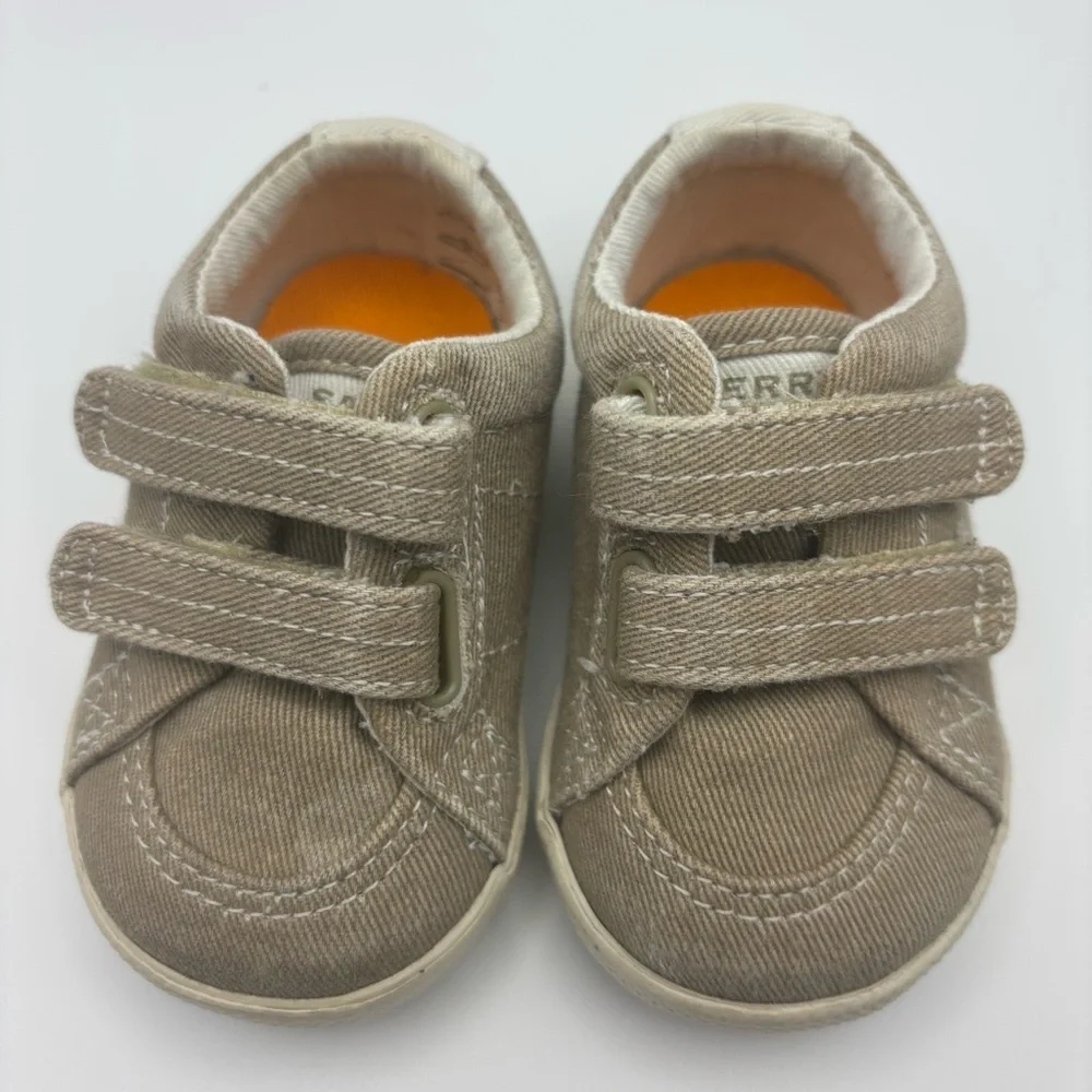 Sperry Top-Sider Halyard H&L Crib Canvas Loafers Sneakers-Khaki-Baby Boy 1 M